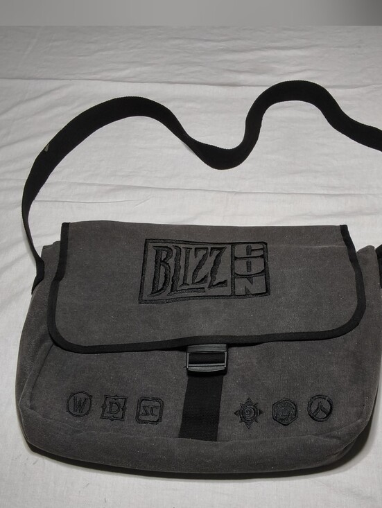 The Unbranded Brand Other - ​Official BlizzCon 2015 Grey Canvas Messenger Bag Blizzard Laptop Satchel Gaming
